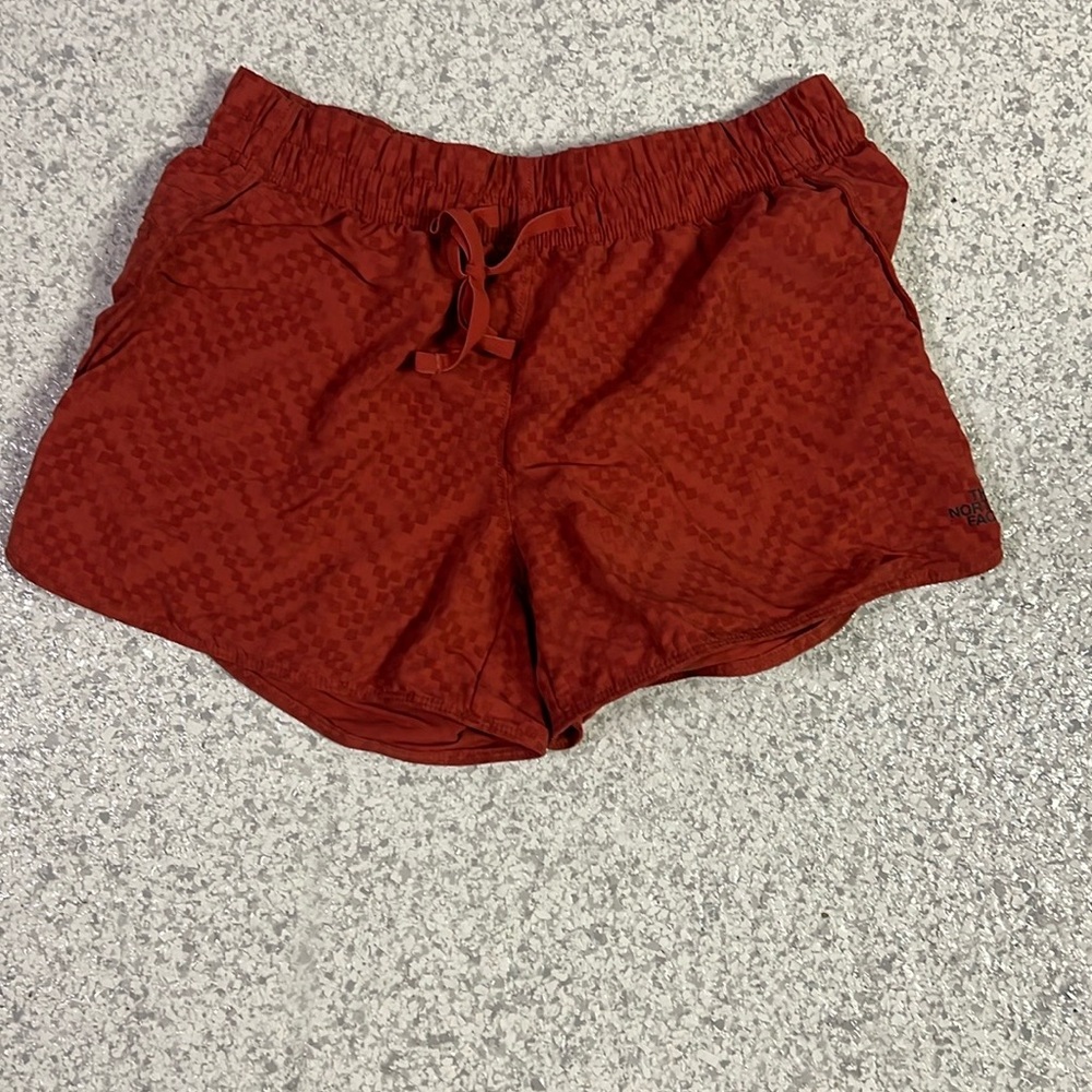 The North Face Red Athletic Shorts with Elastic Waistband